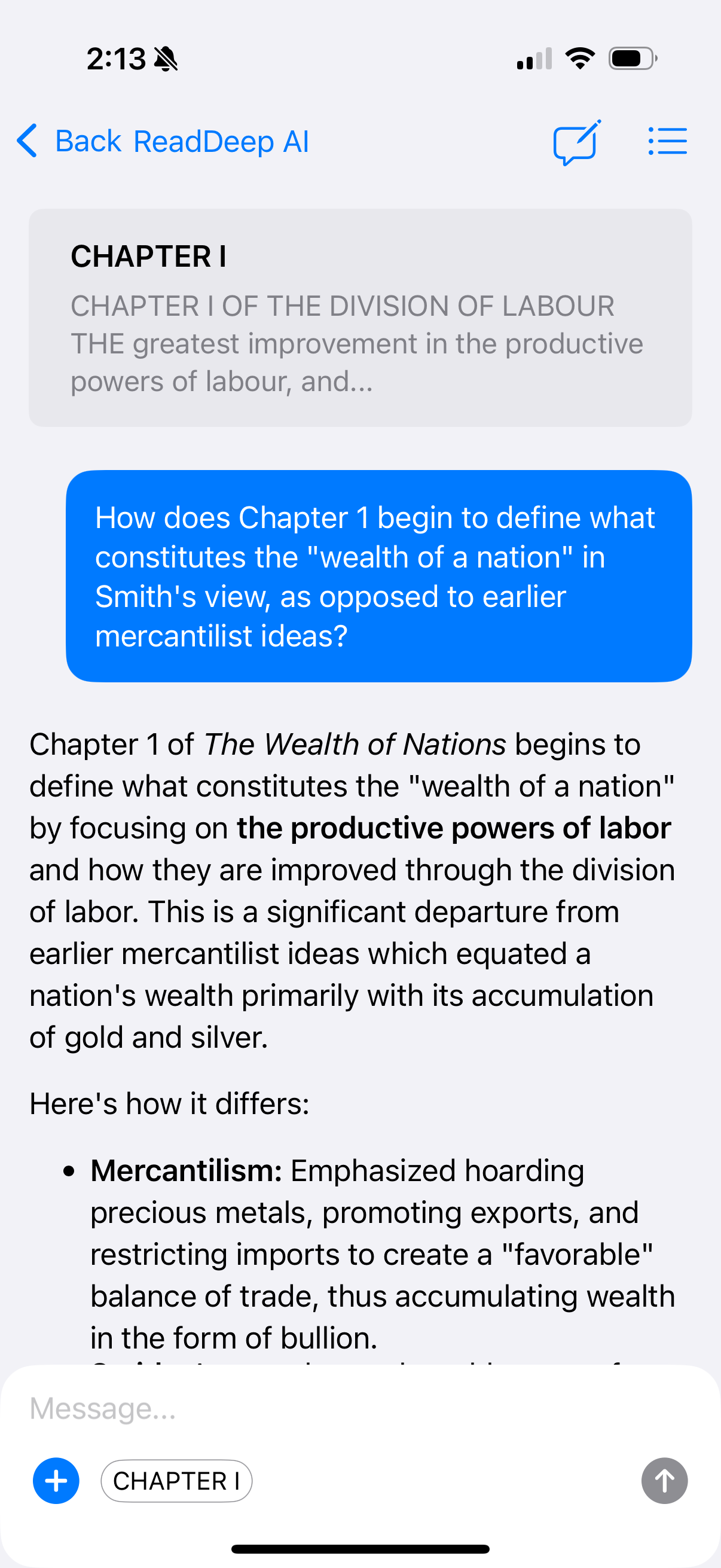 ReadDeep AI chat with book